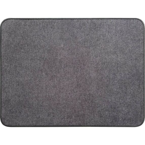 Tapis Hexagone 45 x 60 cm polyester/velours gris foncé - LUANCE