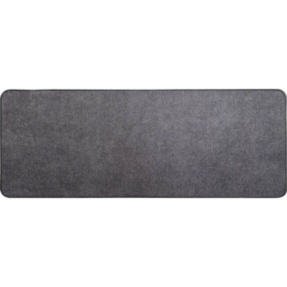 Tapis Hexagone 45 x 120 cm polyester/velours gris foncé - LUANCE