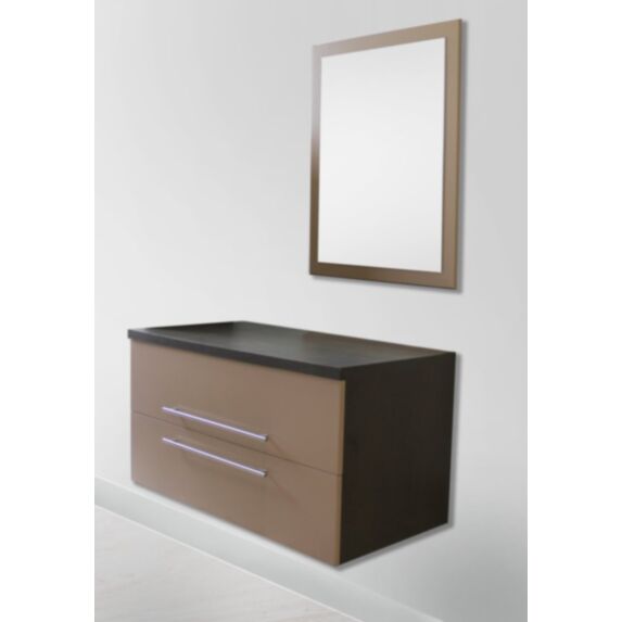 Meuble salle de bain Cappucino 100cm plan vasque + miroir