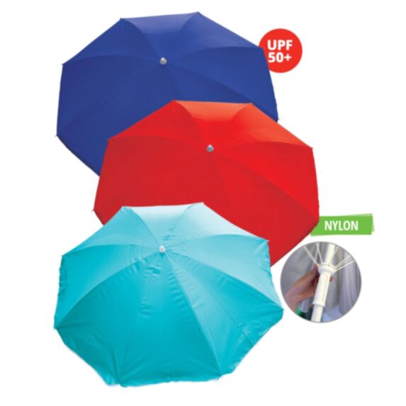 Parasol nylon inclinable Ø180 cm, 8 baleines