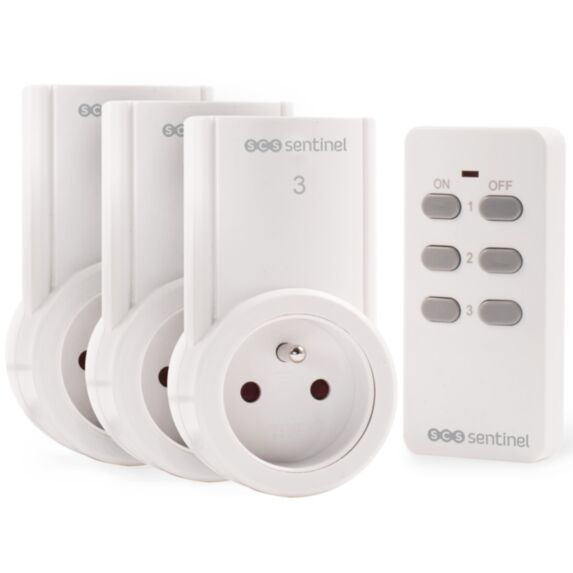 Lot de 3 prises avec télécommande - SCS SENTINEL