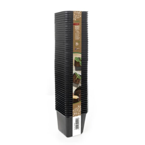 50 pots en plastique 7 cm carré noir en filet XL - ROMBERG