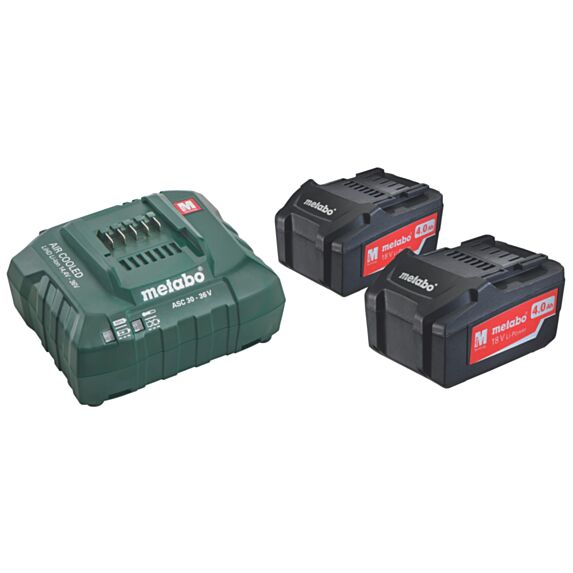 Kit de base de 2 batteries 18V 4.0Ah + chargeur ASC 55 230V - METABO