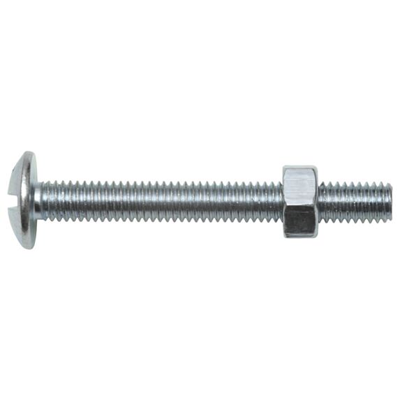Boulon poêlier avec écrou acier zingué 4 x 40 mm