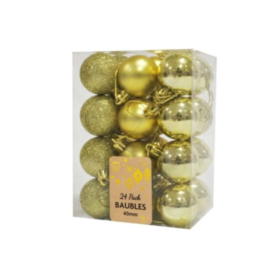 Boules 40 mm dorées x24 - UBL