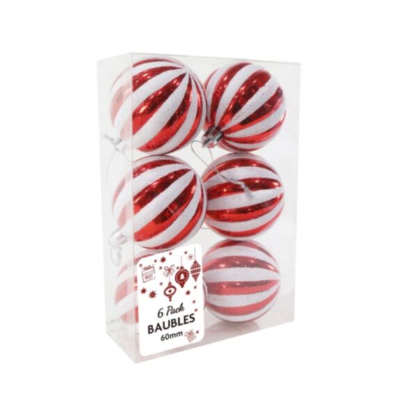 Boules nervurées 60 mm pailletées x6 - UBL