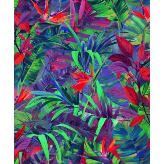 Papier peint vinyle intissé Paradise Flower orange 0,53 x 10 m - GRANDECO