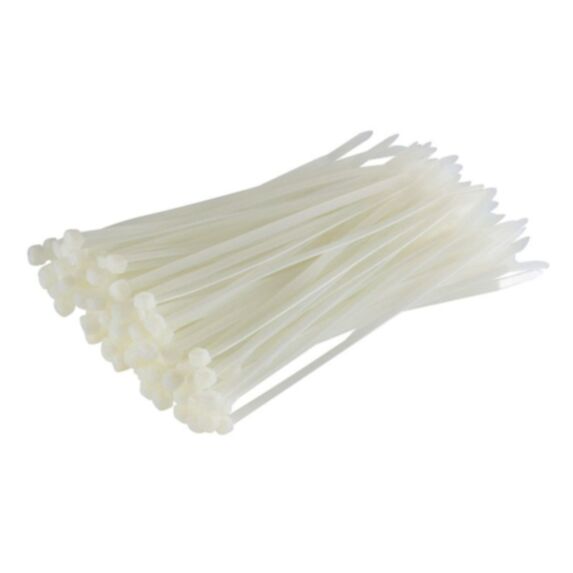 100 colliers de serrage 4,8 x 250 mm blanc