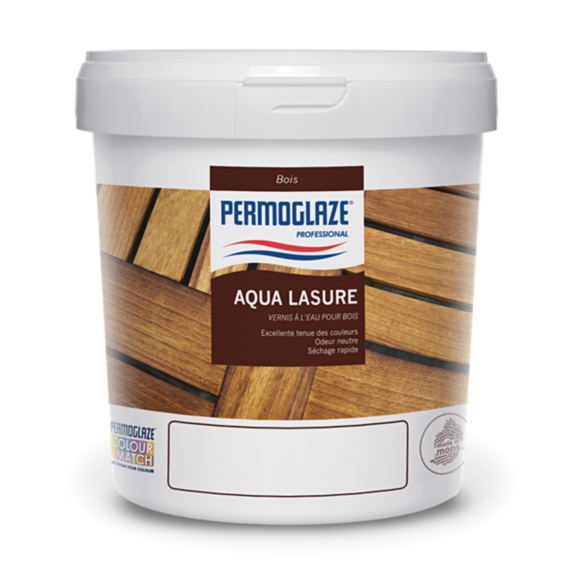 Vernis à eau Aqua Lasure 5L blanc - PERMOGLAZE