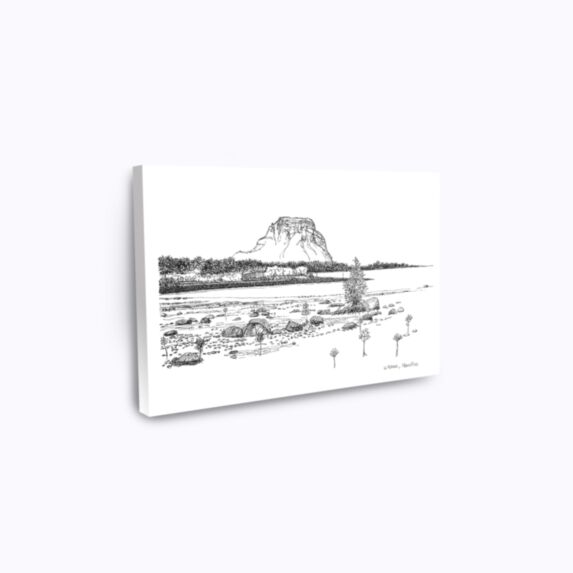Dessin à l'encre de Chine imprimé Le Morne 40 x 30 cm - FLORENT BEUSSE
