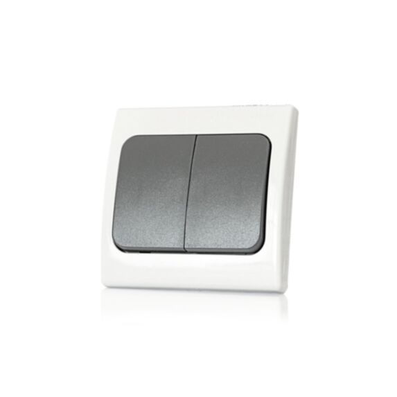 Double va et vient encastré gris IP44 - INGELEC TROPIC