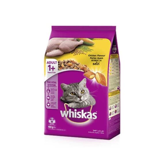 Croquettes chat adulte Poulet 480 g - WHISKAS®