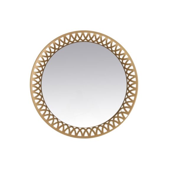 Miroir décoratif cadre doré Ø30 cm 