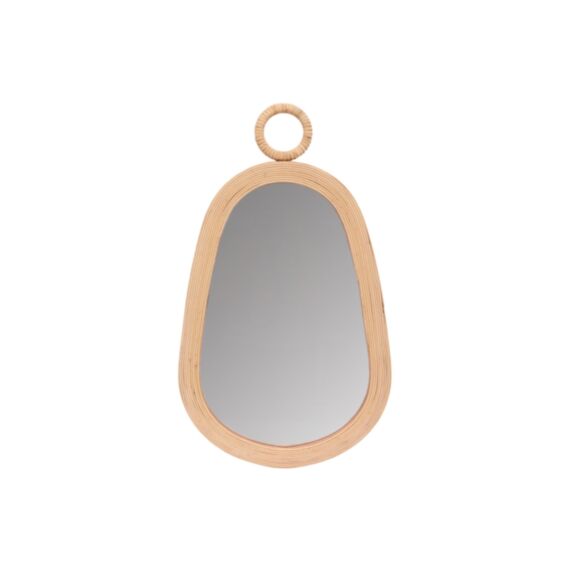 Miroir déco goutte en bambou/accroche 36 x 66 cm naturel