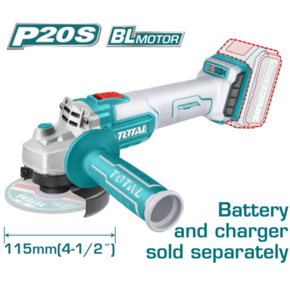 Meuleuse d'angle 20V sans fil batterie non incluse - TOTAL