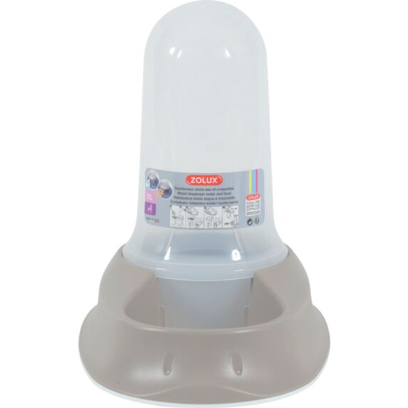 Distributeur mixte antidérapant 2L Taupe