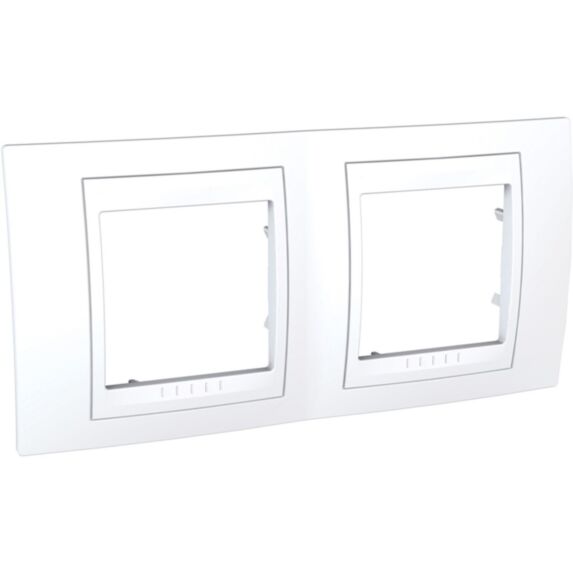 Plaque de couverture horizontal double Unica Plus blanc/blanc 161x80mm -SCHNEIDER