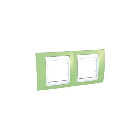 Plaque de couverture double Unica Plus vert pomme / blanc 161x80mm -SCHNEIDER