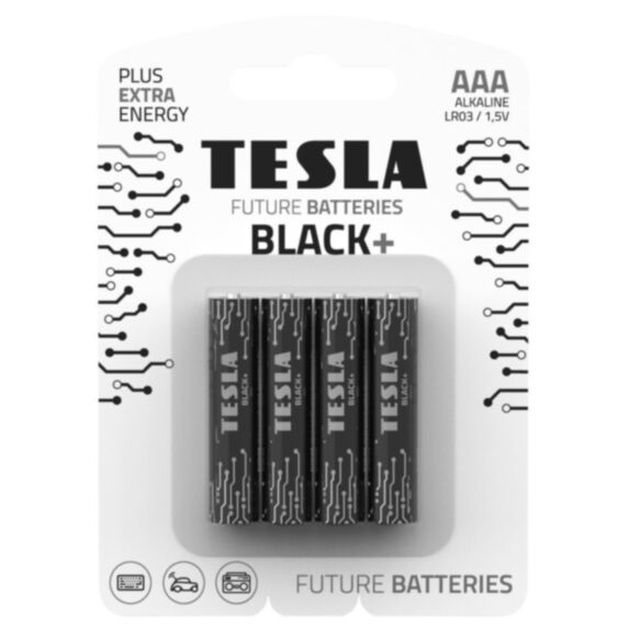 4 piles alcalines AAA Black+ - TESLA