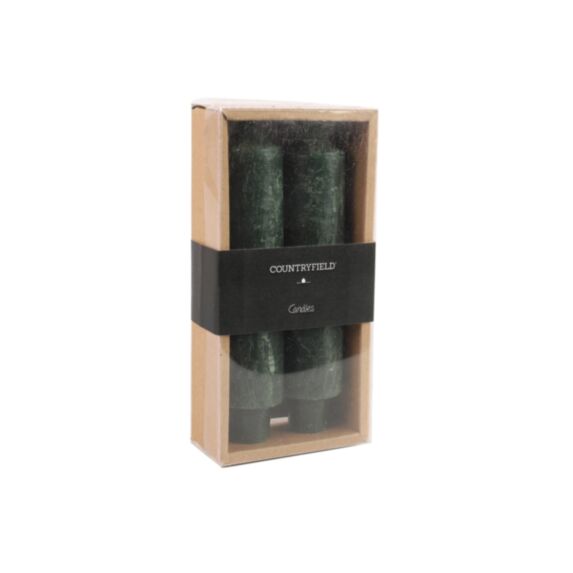 Bougie chandelle Vela Ø3,5xH.15,5cm vert foncé - DECOSTARS