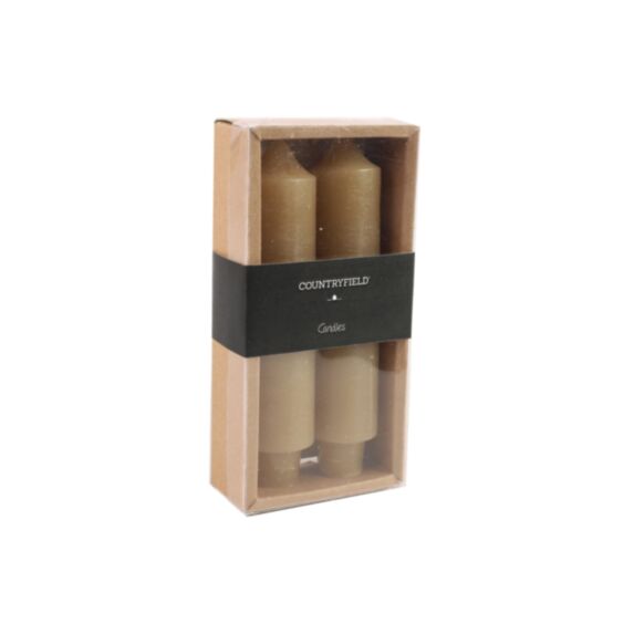 Bougie chandelle Vela Ø3,5xH.15,5cm beige - DECOSTARS