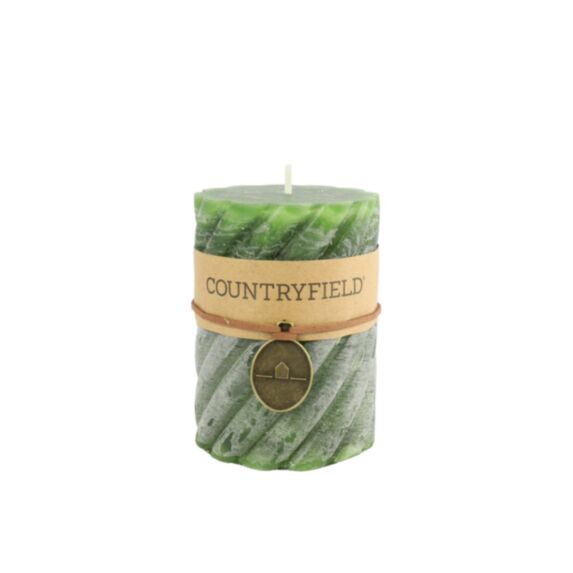 Bougie ronde spirale Tonnie H10cm vert kaki - DECOSTARS