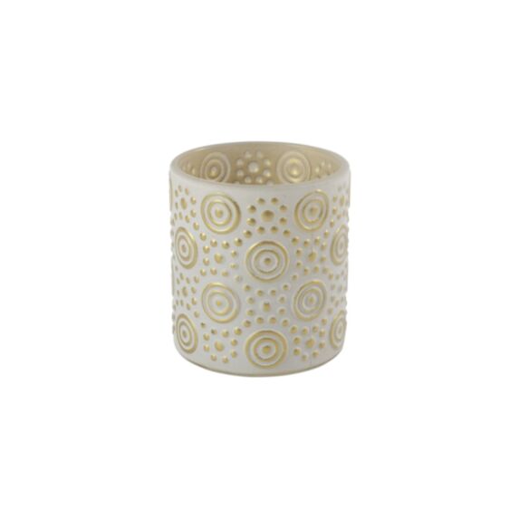 Porte-bougie Hailey S Ø7xH.8cm crème/doré - DECOSTARS
