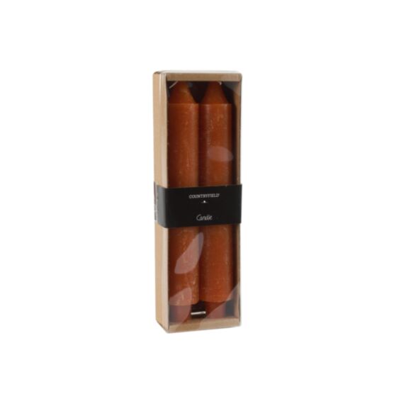 Bougie chandelle Vela Ø4xH.25cm orange - DECOSTARS