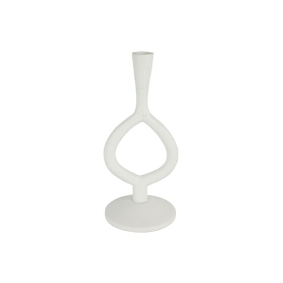 Porte-bougie Levie goutte Ø12xH.27cm blanc - DECOSTARS