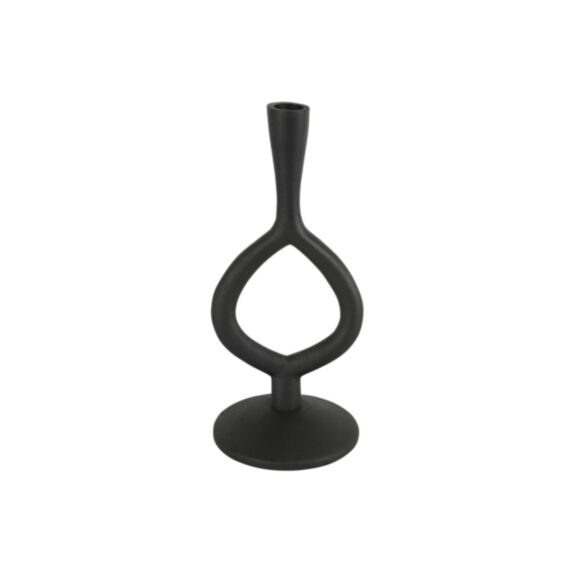 Porte-bougie Levie goutte Ø12xH.27cm noir - DECOSTARS