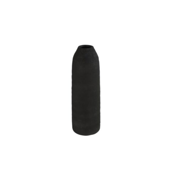 Vase poterie rond Terri S Ø15,5xH.45,5cm noir - DECOSTARS