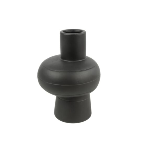 Vase poterie rond Ennis L Ø16,5xH.23,5cm noir - DECOSTARS