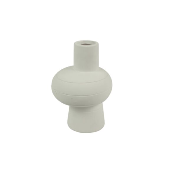 Vase poterie rond Ennis S Ø14xH.20cm blanc - DECOSTARS
