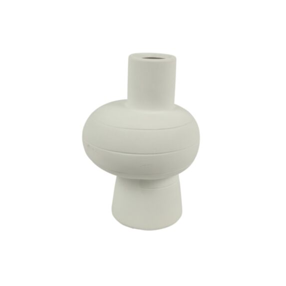 Vase poterie rond Ennis L Ø16,5xH.23,5cm blanc - DECOSTARS
