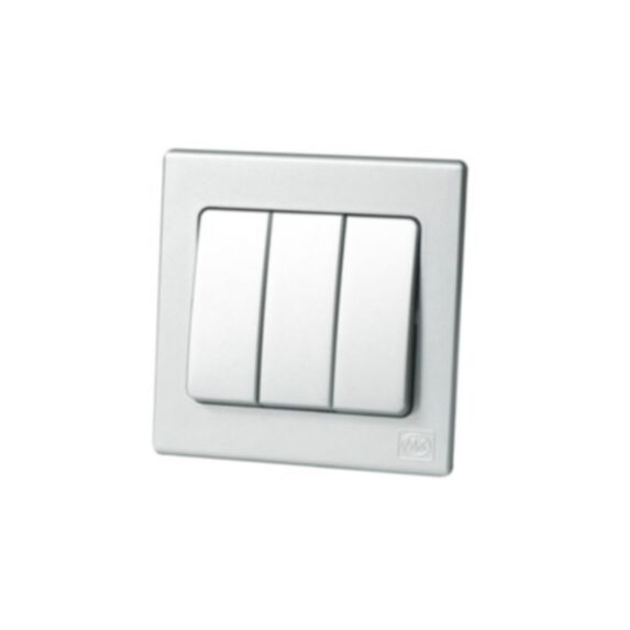 Triple interrupteur va-et-vient 10A titane avant - MK HONEYWELL