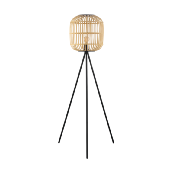 Lampadaire Bordesley H139 cm bois E27x1 - EGLO