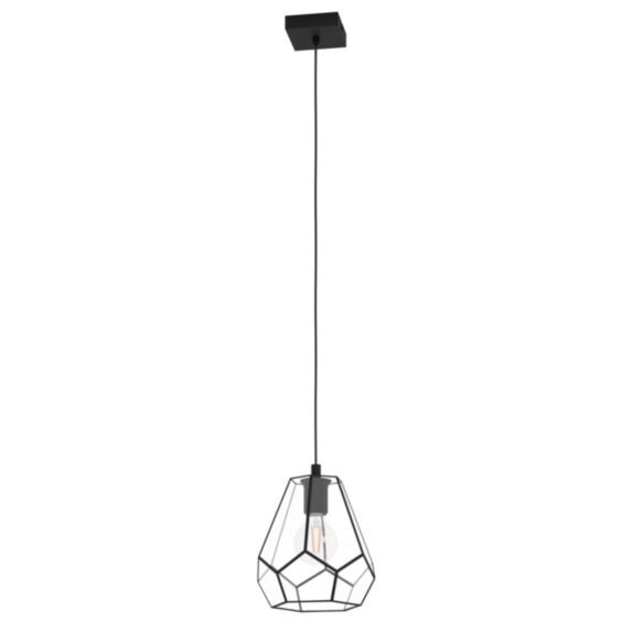 Suspension Mardyke H110 cm acier noir/verre E27x1 - EGLO