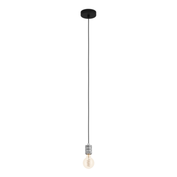 Suspension Yorth H.150cm Noir/Acier E27x1 - EGLO