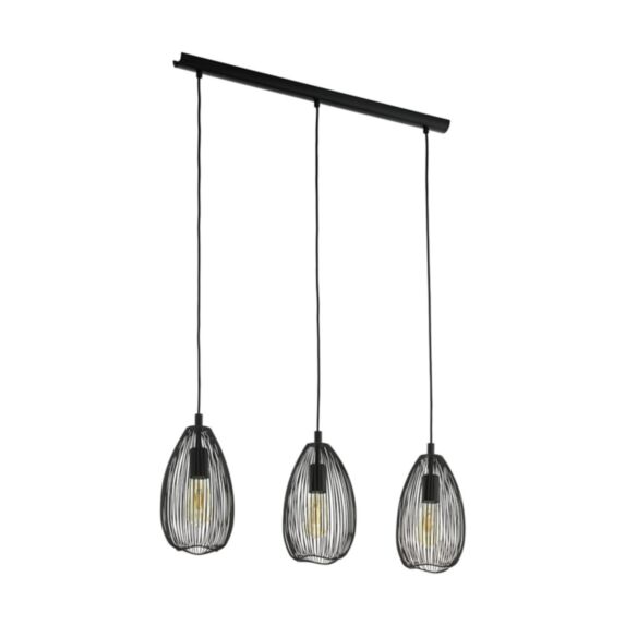 Suspension Clevedon 78 cm 3x60W acier noir - EGLO