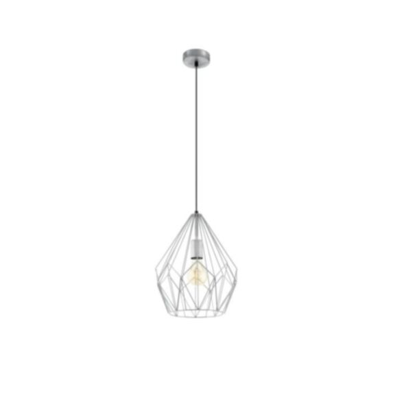 Suspension Carlton Ø31 x H110 cm acier argent E27x1 60W A++E - EGLO