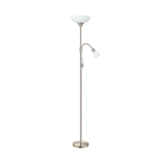Lampadaire UP2 Ø27,5 x H176,5 cm nickel E27x1 60W - E14 1 x 25W A++E - EGLO