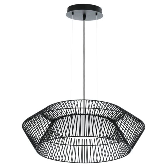 Suspension Piastre led noir blanc ø 58 x 110 cm - EGLO