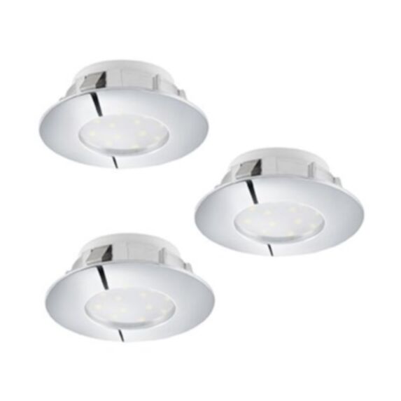 Encastrable Pineda Ø78mm plastique nickel led 6Wx3 - EGLO