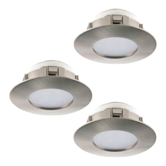 Encastrable Pineda Ø78mm plastique nickel led 6Wx3 - EGLO