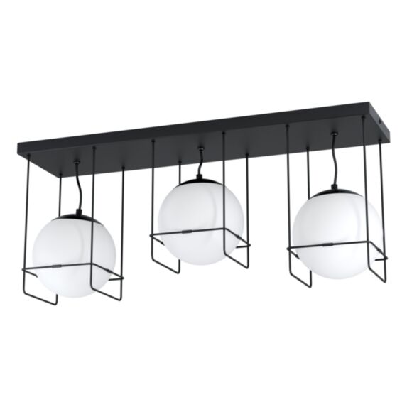 Plafonnier en acier Versuola E27x3 noir - EGLO