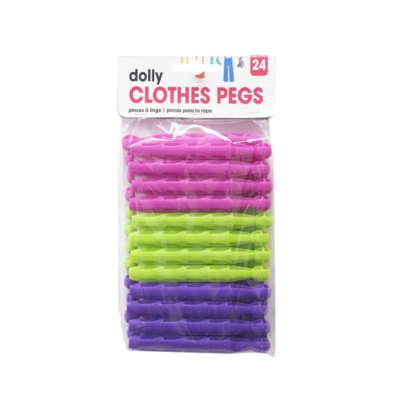 24 pinces à linge plastique dolly - UBL