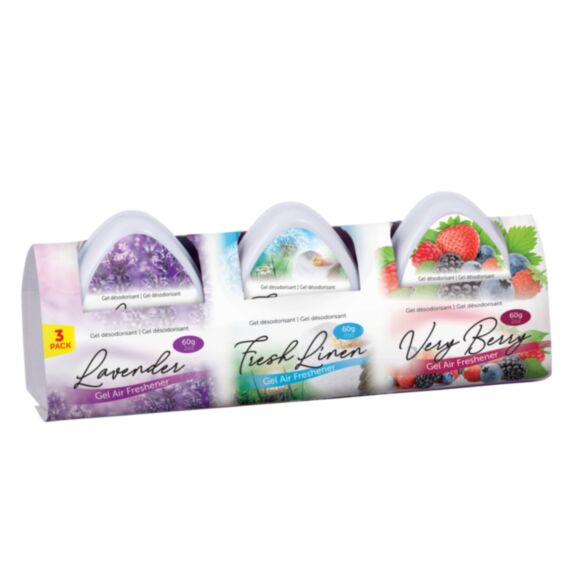 Lot de 3 mini gels rafraîchisseurs d'air 60g - UBL 