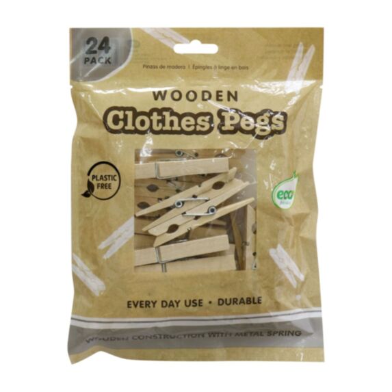 Lot de 24 pinces à linge en bois - UBL