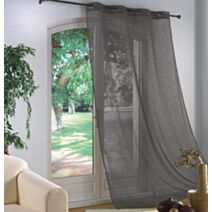Rideau voilage effet lin 140 x 240 cm gris clair 