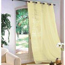 Rideau voilage effet lin 140 x 240 cm crème 